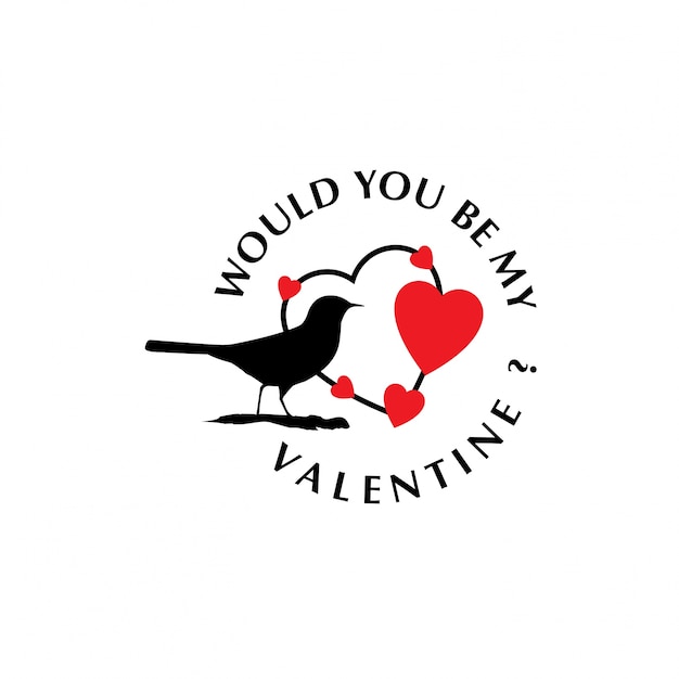 Free Vector would you be my valentine birds stylish