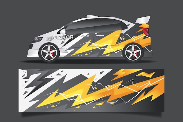 Free Vector wrap design sports car