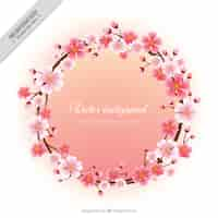 Free vector wreath of cherry blossoms