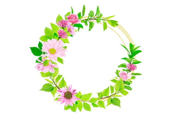 wreath hand drawn floral design