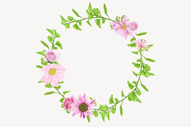 wreath hand drawn floral design