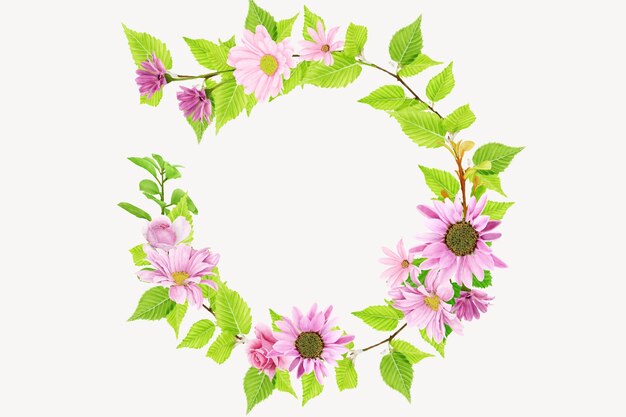 wreath hand drawn floral design