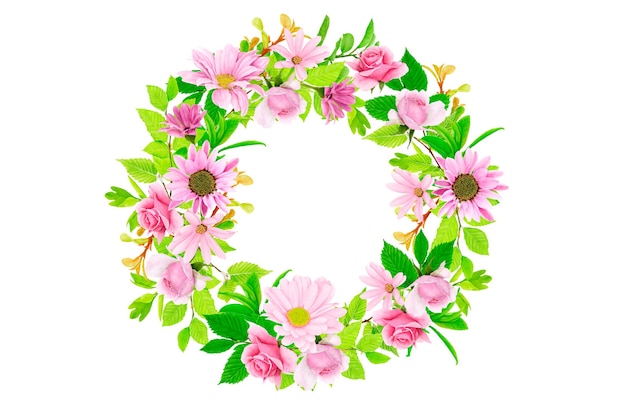 wreath hand drawn floral design