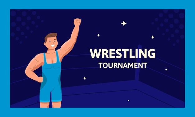 Free Vector wrestling tournament twitch background