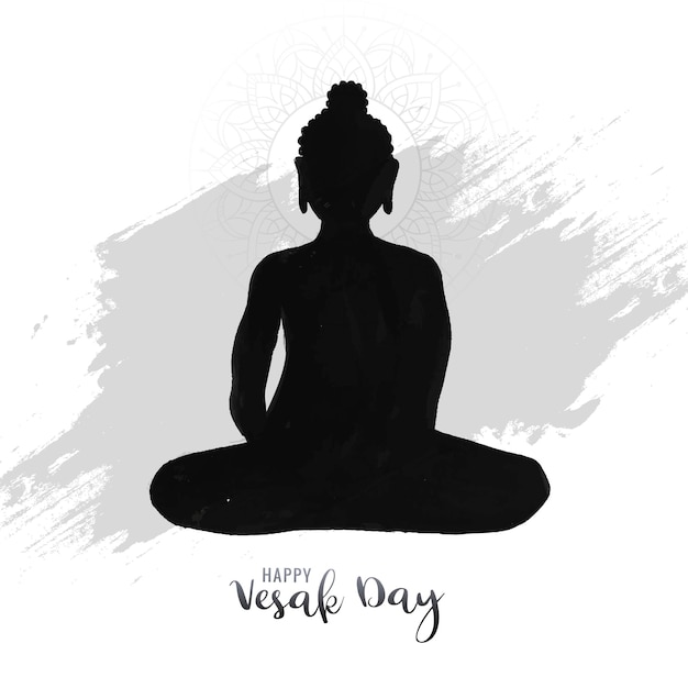 Free vector x9beautiful happy vesak day buddha jayanti traditional card background