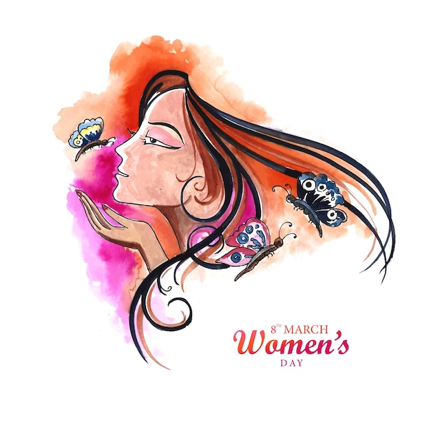 Free Vector x9beautiful happy womens day card background