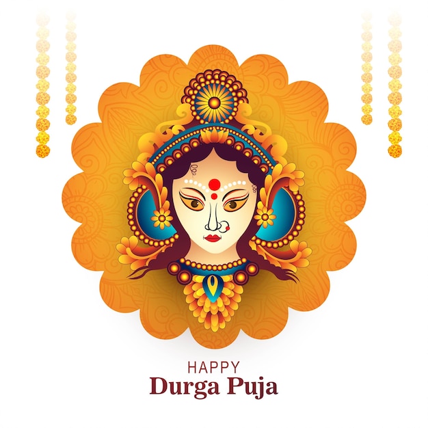 X9Happy durga puja and navratri celebration card background