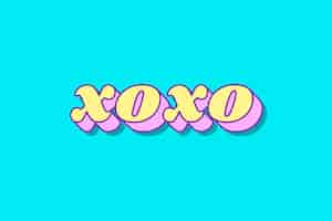 Free vector xoxo word retro typography vector