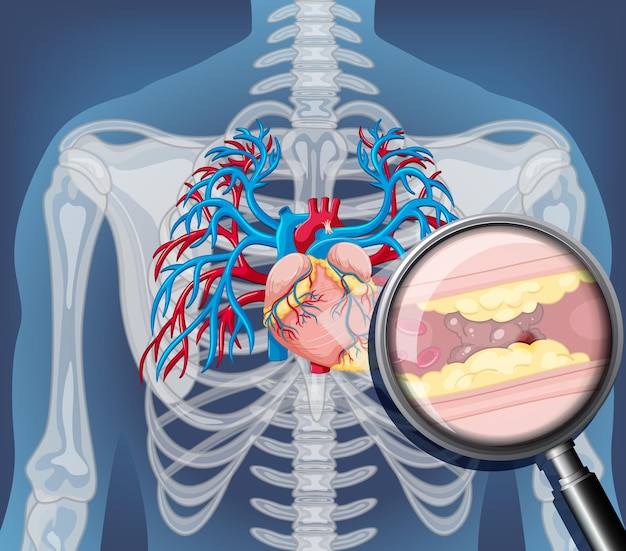 Xray of human body with internal organs