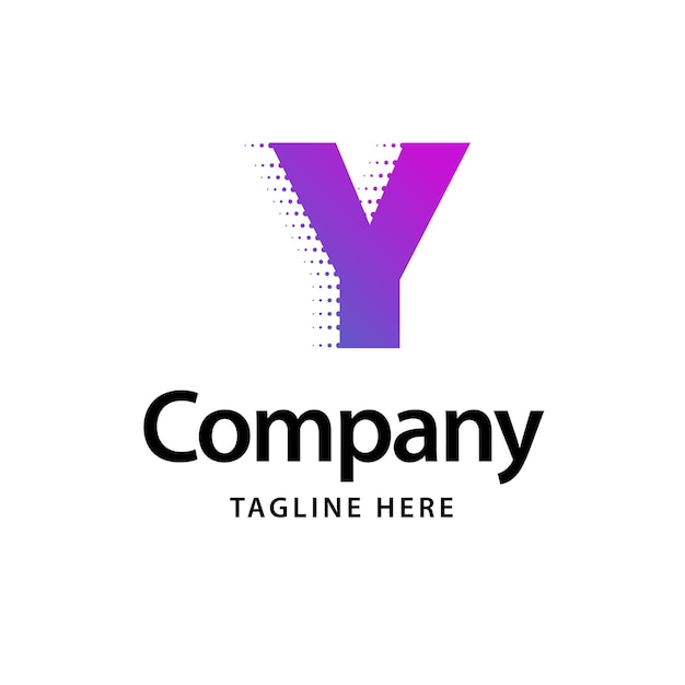 Free vector y purple logo business brand identity design vector illustration