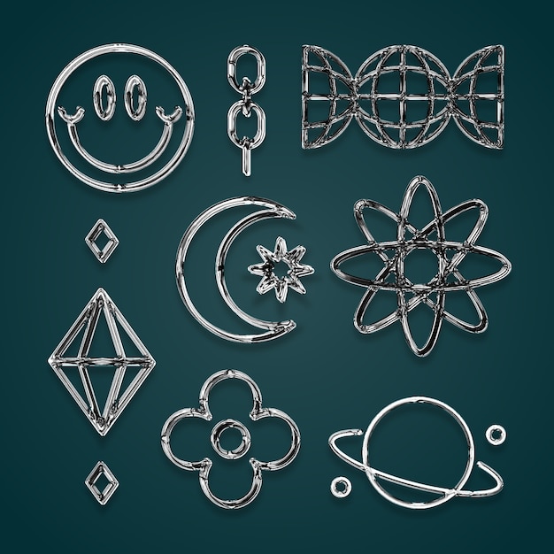 Free vector y2k  element set