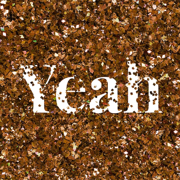 Free Vector  yeah word text glitter typography