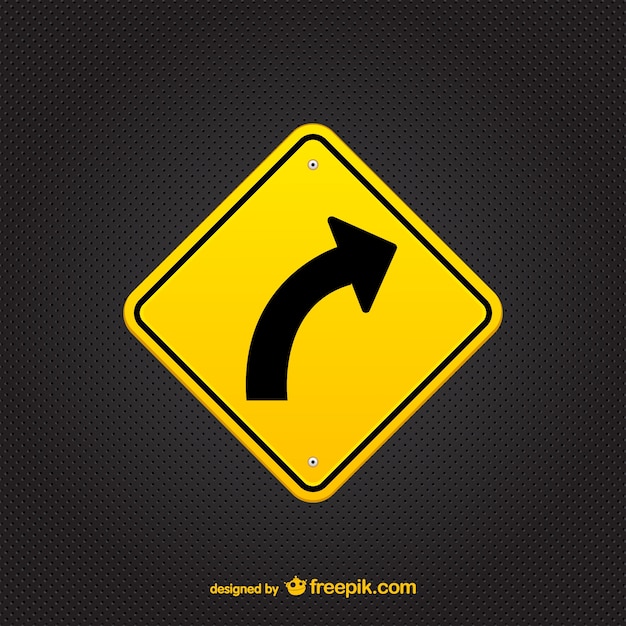 Yellow arrow sign