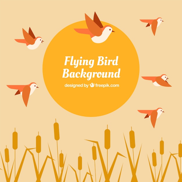 Free vector yellow background with birds