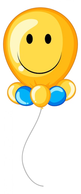 Free Vector yellow balloon with happy face