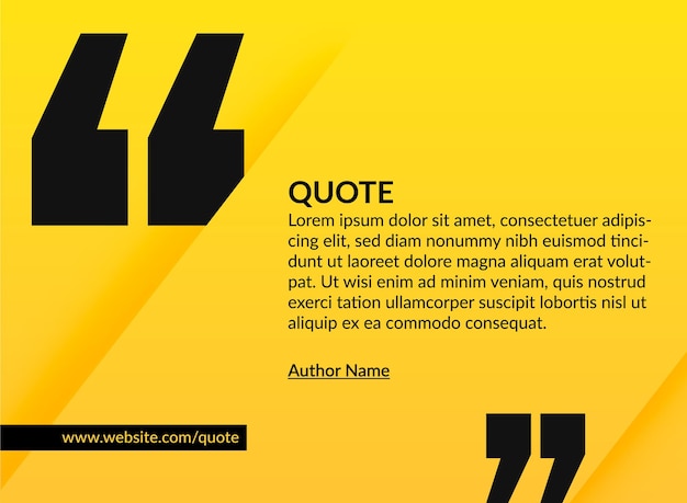 Yellow banner with cutted panel for quote