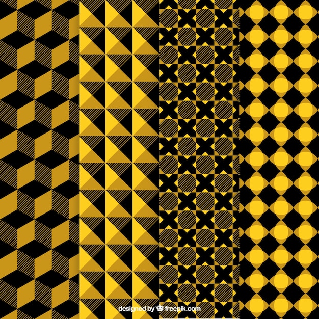 Yellow and black abstract patterns