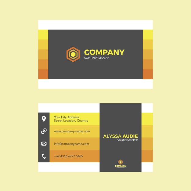 Yellow and black business card