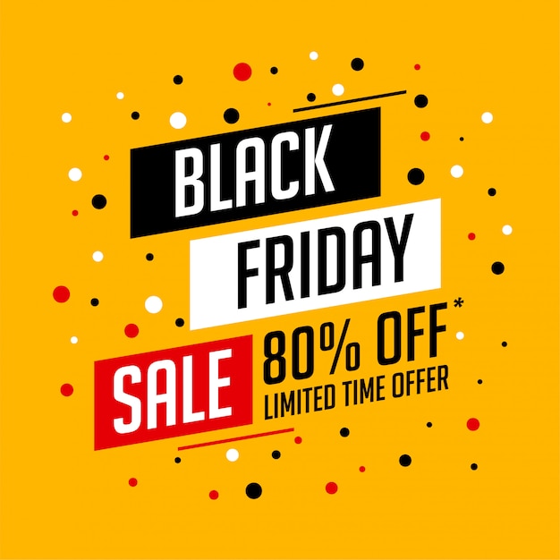 Yellow black friday sale banner with offer details