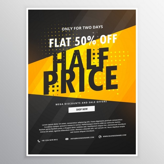 Free Vector yellow and black poster for discounts