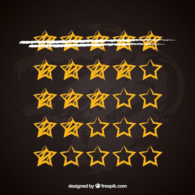 Yellow blackboard star rating concept