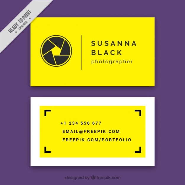 Yellow business card, minimal style