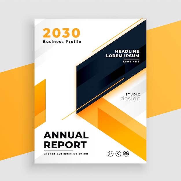 Yellow business flyer annual report template design