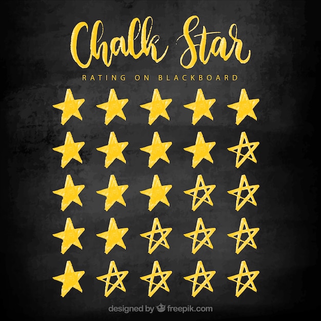 Yellow chalk star rating concept