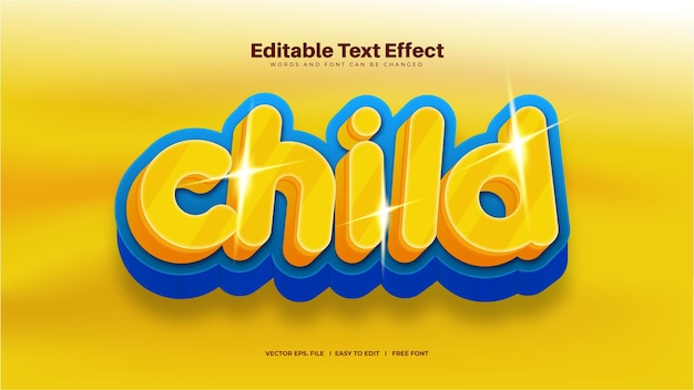 Free Vector yellow child text effect