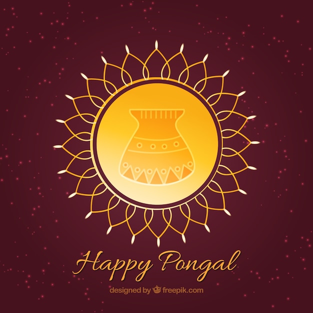 Yellow circle of happy pongal 