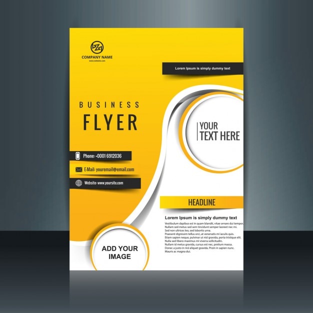 Free Vector yellow color business brochure