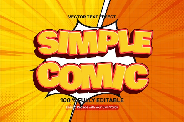 Yellow Comic Vector Text Effect