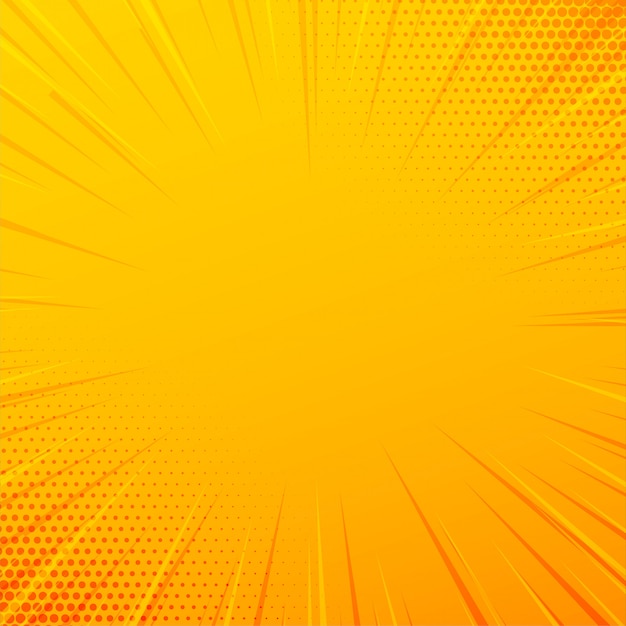 Free vector yellow comic zoom lines background