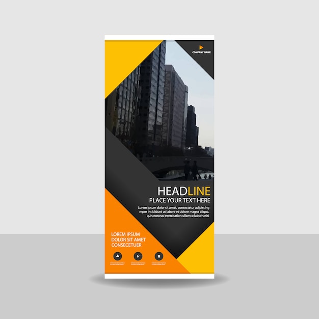 Yellow commercial roll up banner