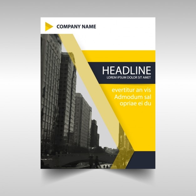 Free Vector yellow corporate brochure