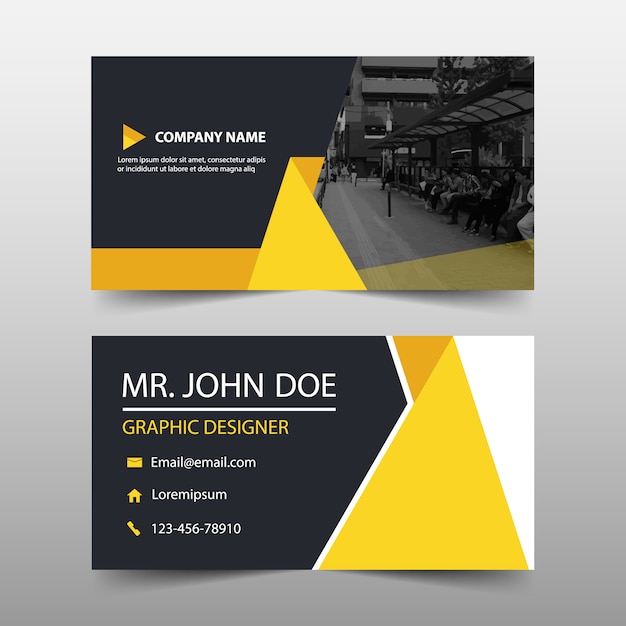 Yellow corporate business card