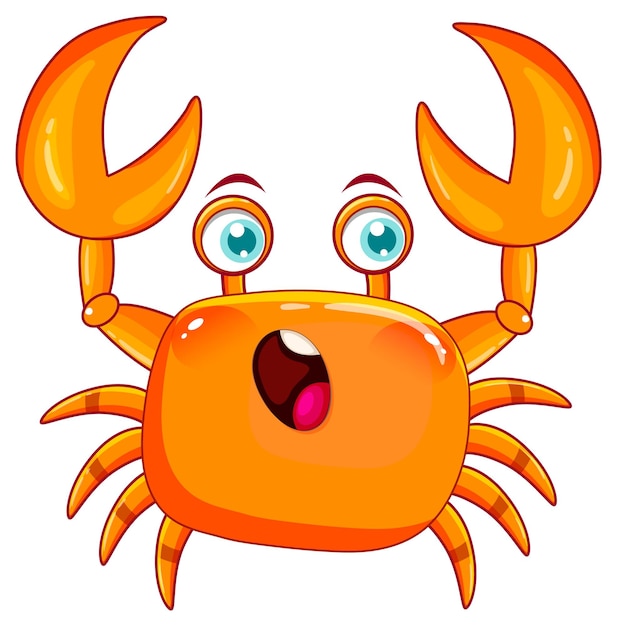 Yellow crab in cartoon design