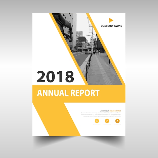 Yellow creative annual report book cover template