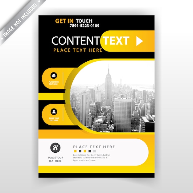 Free vector yellow and dark flyer template