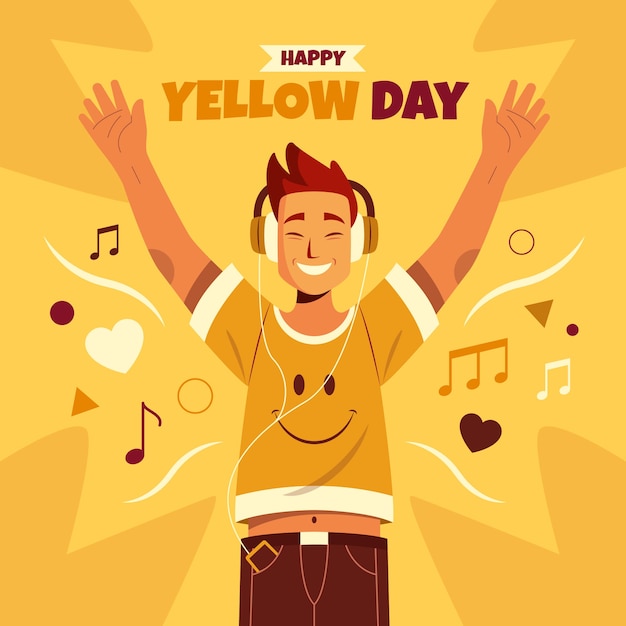 Yellow day flat illustration