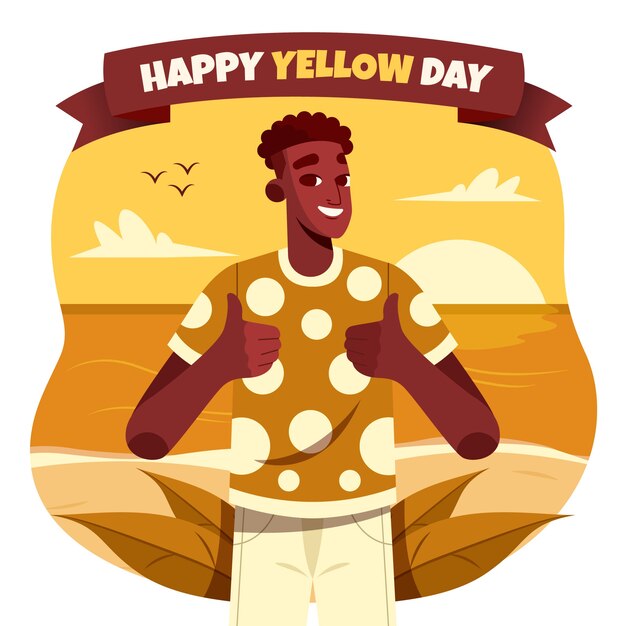 Yellow day flat illustration