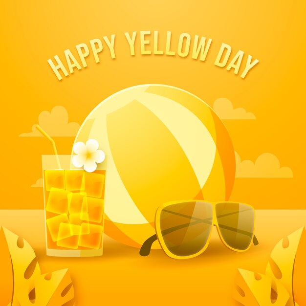 Yellow day realistic illustration