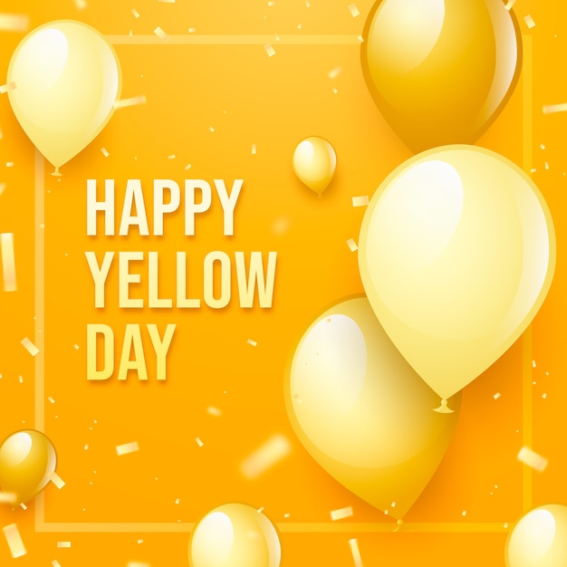 Yellow day realistic illustration