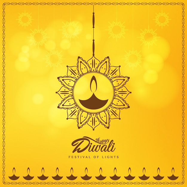 Yellow diwali design