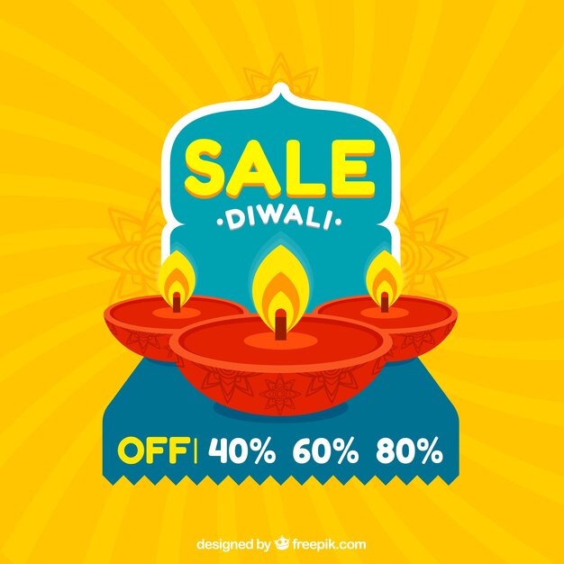 Yellow diwali sales background