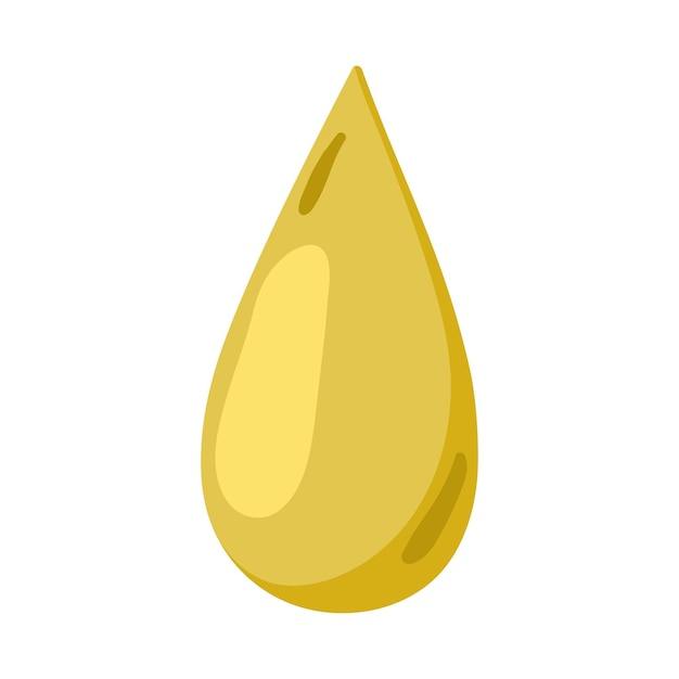 yellow drop of olive oil icon isolated