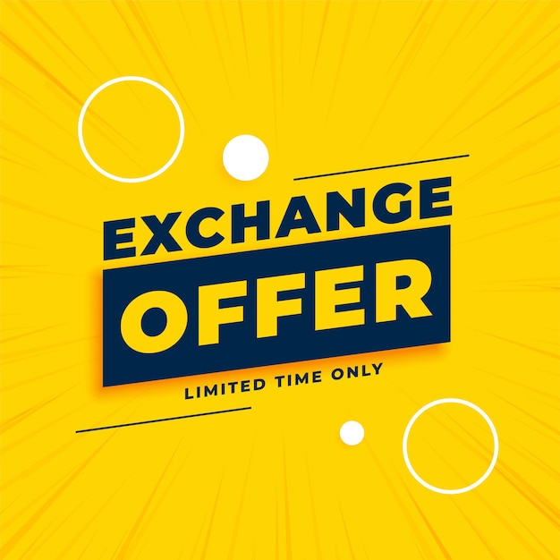 yellow exchange offer poster design for business promotion