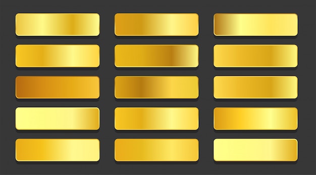 Yellow gold gradients metallic gradients set 