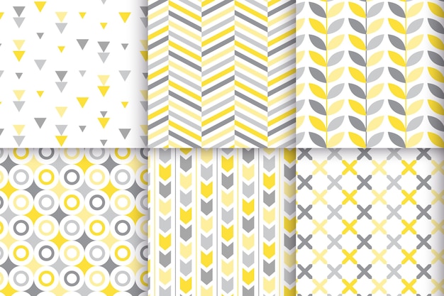 Free vector yellow and gray geometric pattern collection