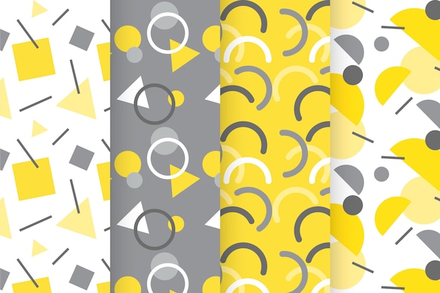 Yellow and gray geometric pattern collection